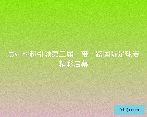 贵州村超引领第三届一带一路国际足球赛精彩启幕 贵州村超引领第三届一带一路国际足球赛精彩启幕